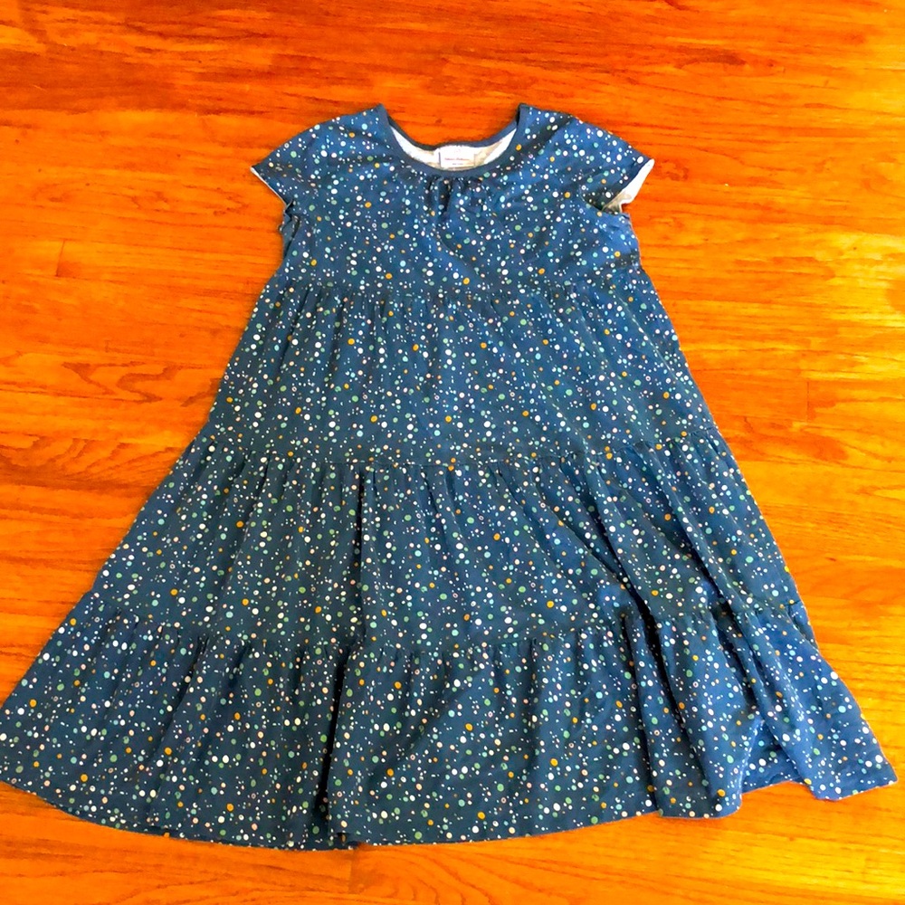 Hanna Andersson Blue Dotted Print Cotton Dress